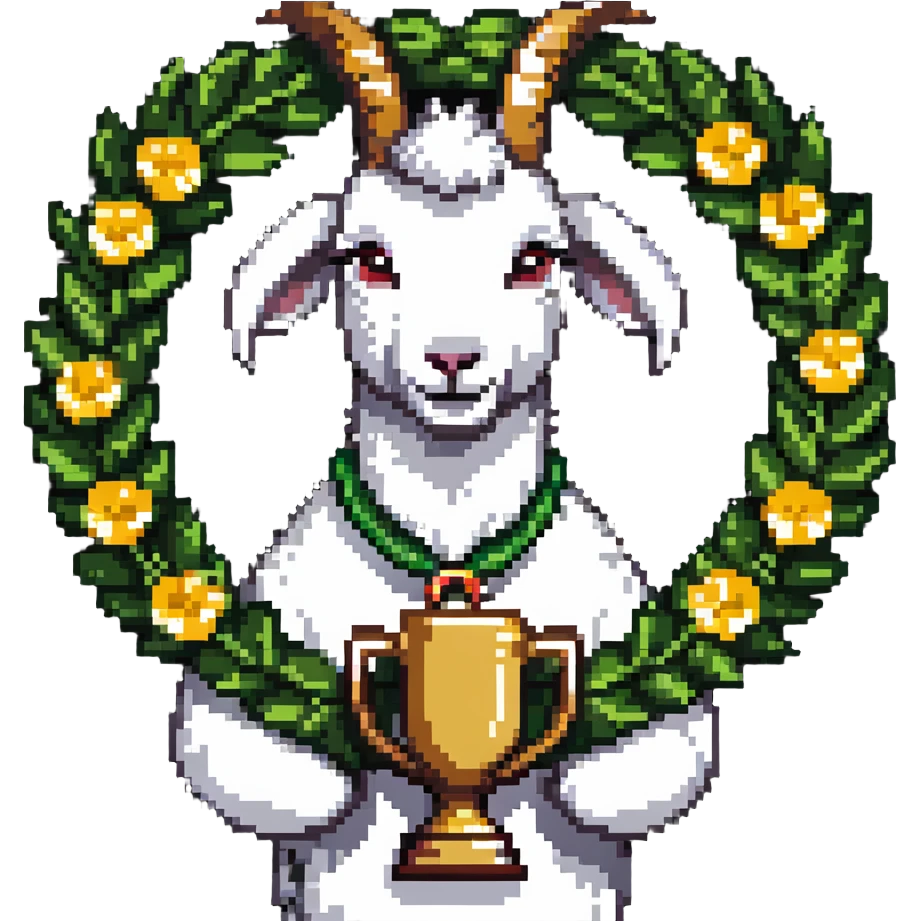 champion goat with trophy emoji