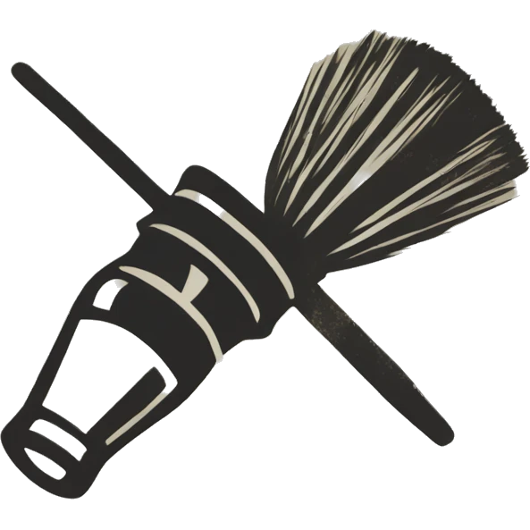 prohibition sign with a brush emoji