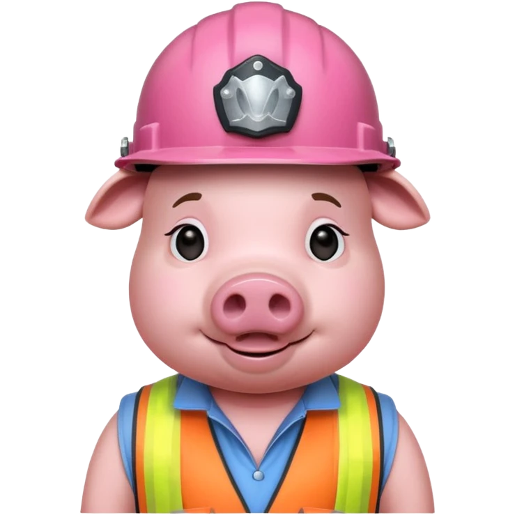 construction-pig with helmet emoji