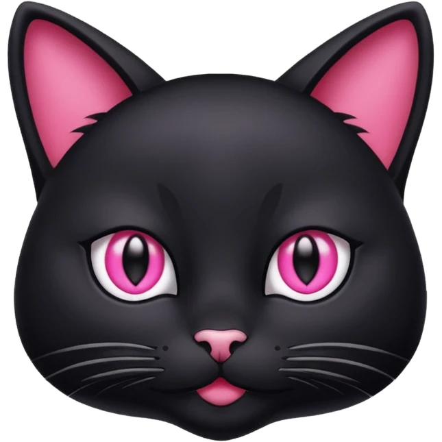 black cat with pink eyes emoji