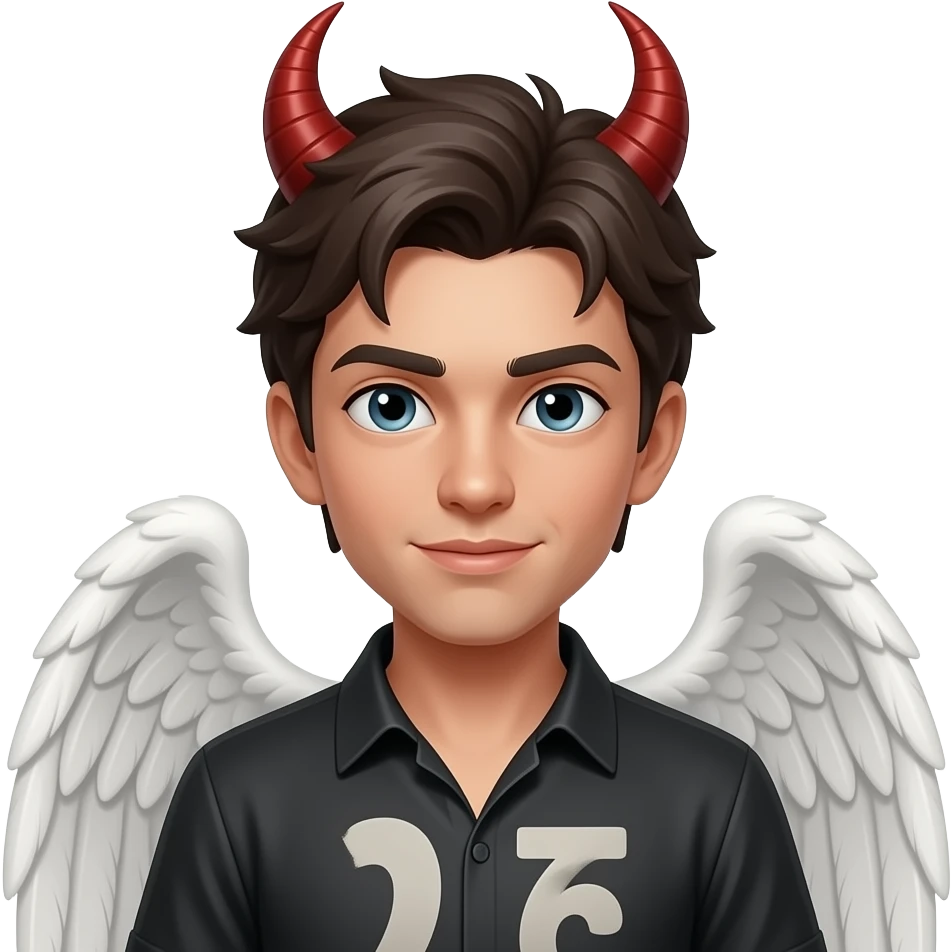 Ange et démon mélangé emoji