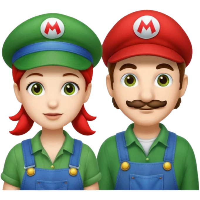 mario and luigi - one is a girl and one is a normal mario bro emoji