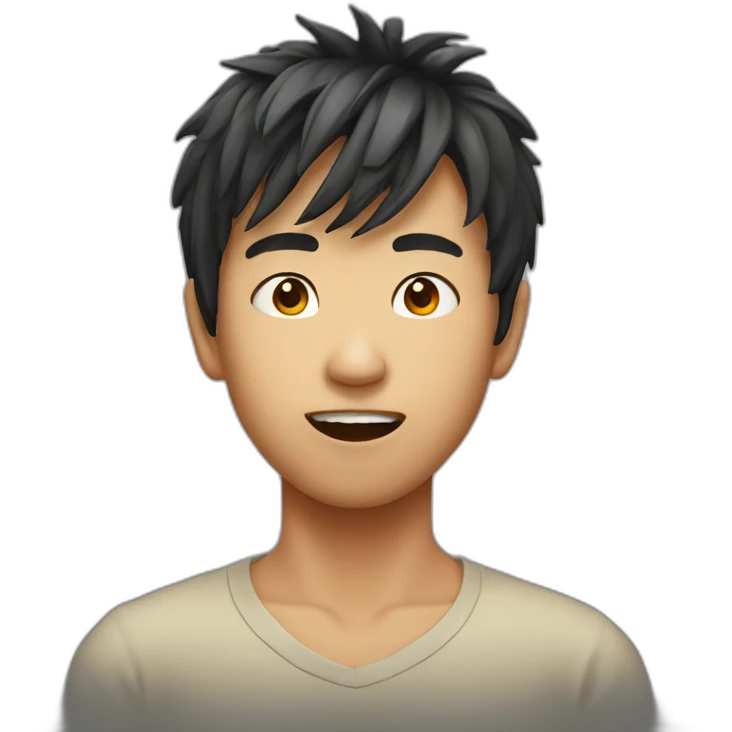 Crazy Asian boy emoji