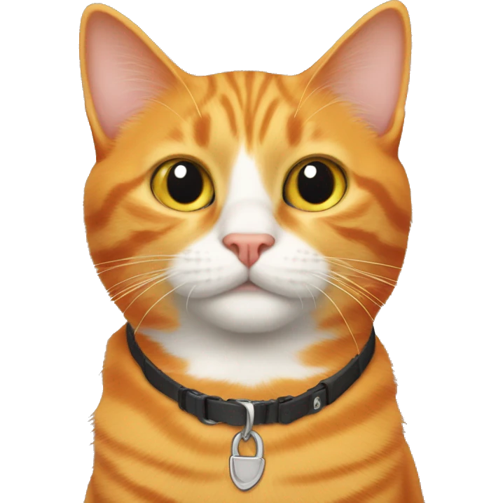 Orange cat with a collar called Sam  emoji