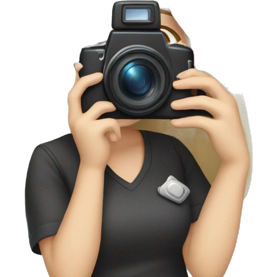 cute white girl with camera in her hands emoji