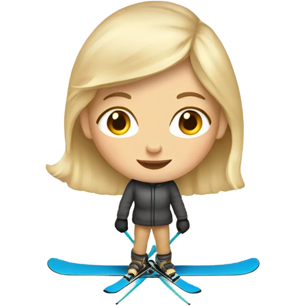 Blond girl on a beige skis emoji