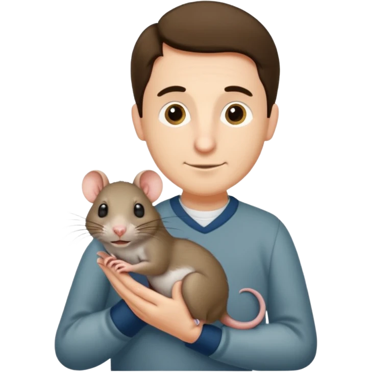 Ron Wizzly' from Harry Potter holding his pet rat in his right hand emoji