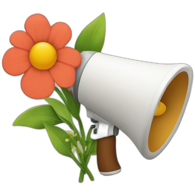 megaphone with flowers inside emoji