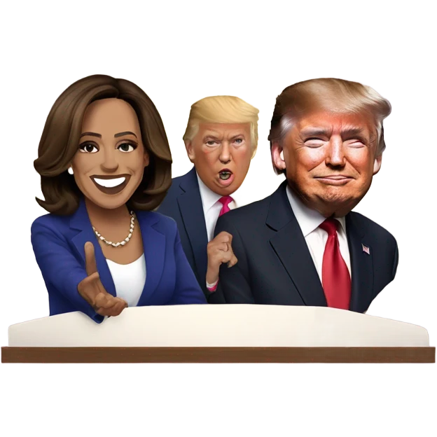 Donald trump supporting Kamala Harris emoji