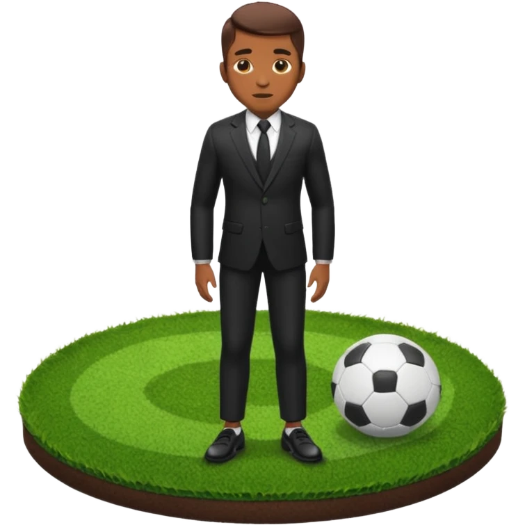 shin padBlack suit shoes circular patch of football grass emoji