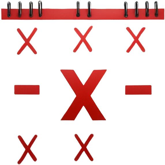 white kalender with 5 red x on it emoji