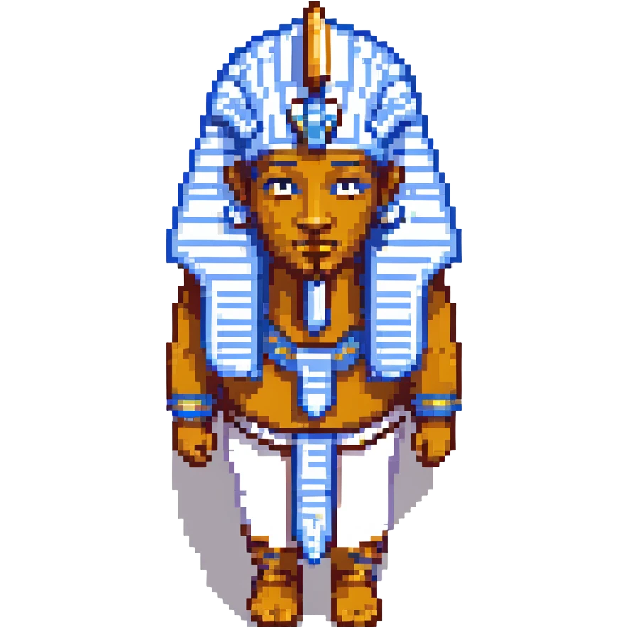 Egyptian pharaoh with headdress and false beard emoji