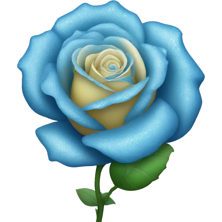 Glittery blue rose flower emoji