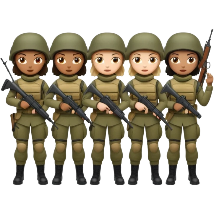 female soldiers emoji