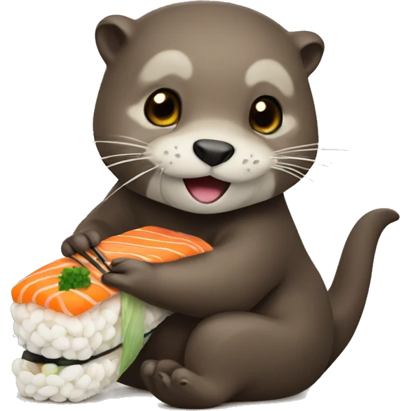 otter eating sushi emoji