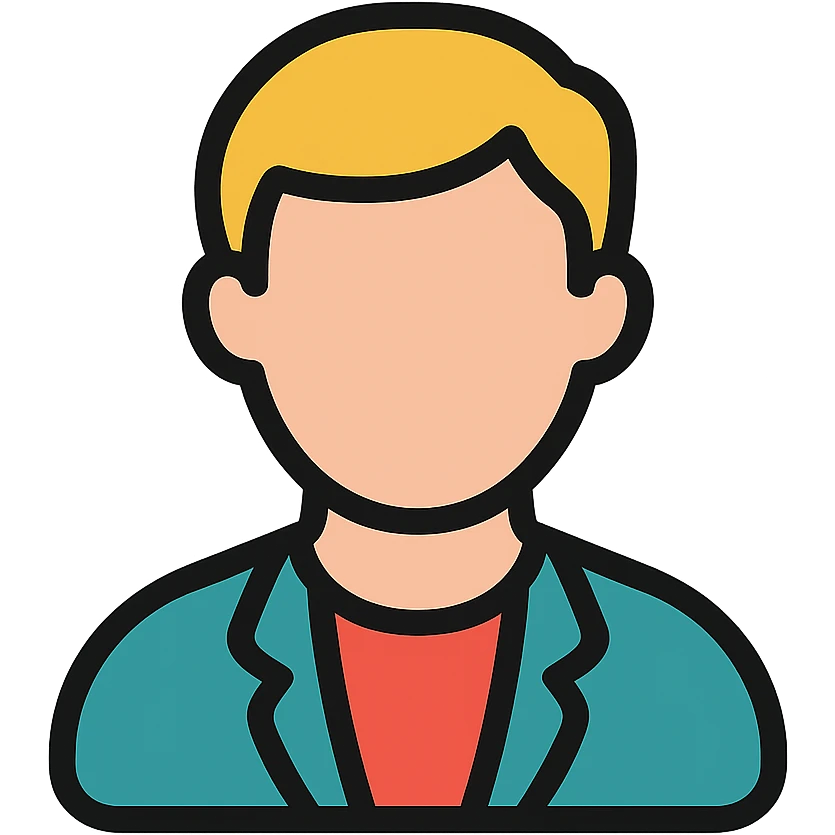 colored icon of a client or customer, simple and modern emoji
