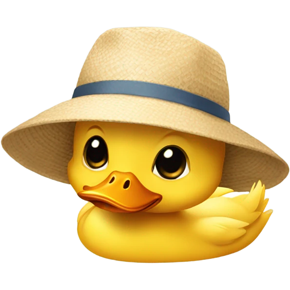 A duckling wearing a sun hat  emoji