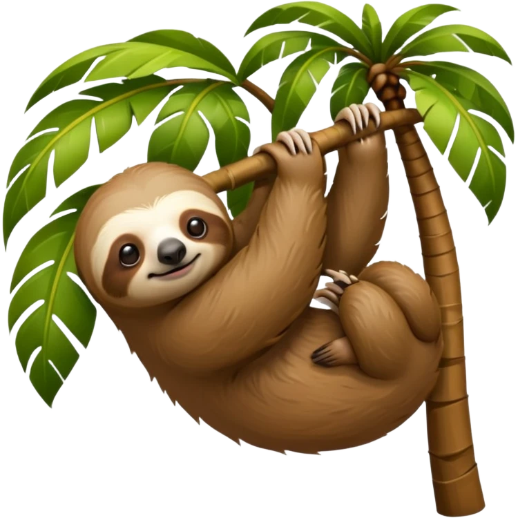 Теперь также, но ленивца с пальмой  emoji