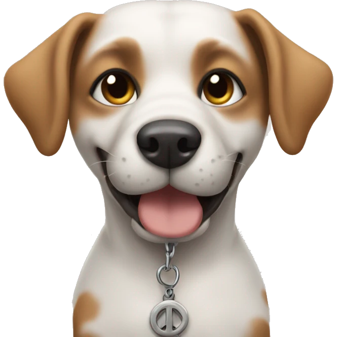 Dog giving peace sign emoji