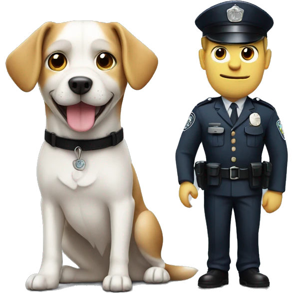 Dog with a policeman emoji