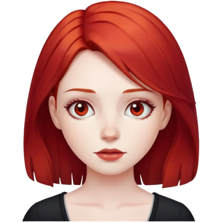 Девушка с чёрно-красными волосами emoji