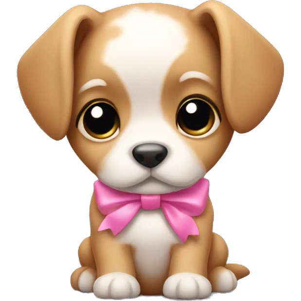 puppy with a pink bow emoji