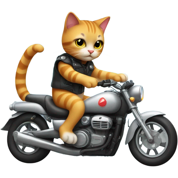 cat driving a motorcycle emoji