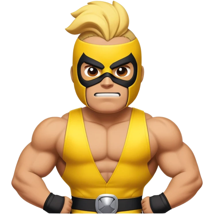 El Primo character from Brawl Stars, a muscular wrestler with a luchador mask and yellow and black outfit emoji
