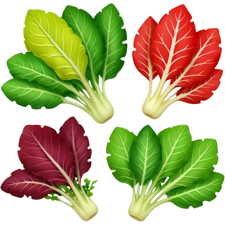 different salad leaves different colors  emoji
