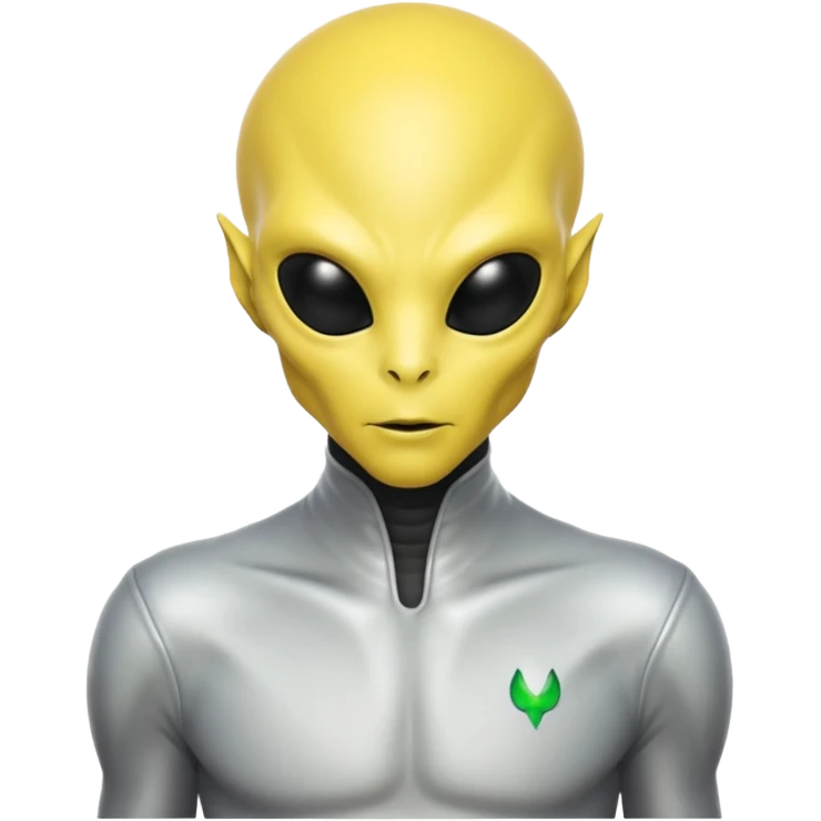 alien with yellow skin, Half body. emoji