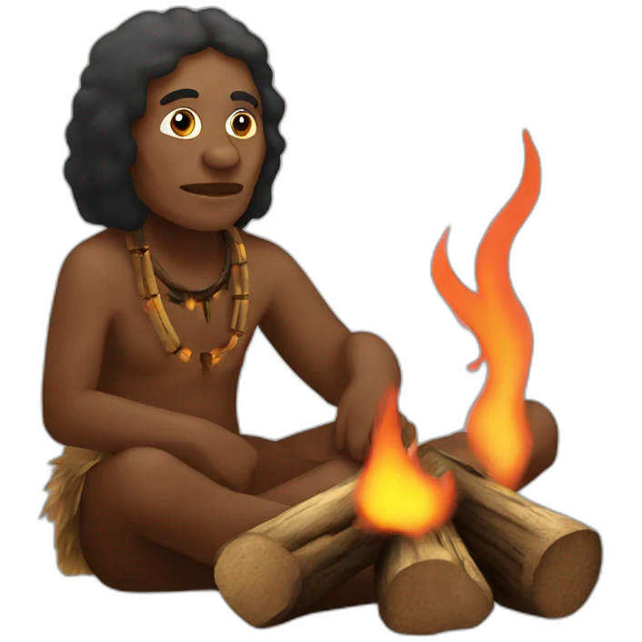 aborigines sitting by the fire emoji