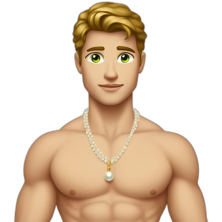 Posh-muscle-boy-with-pearl-necklace-and-green-eyes-and-brown-hair emoji