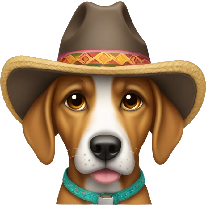 Perro con sombrero emoji