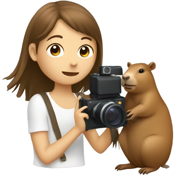girl films capybara emoji