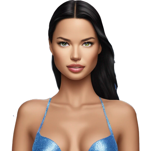 Adriana lima on a runway victoria secret blue angel wings emoji
