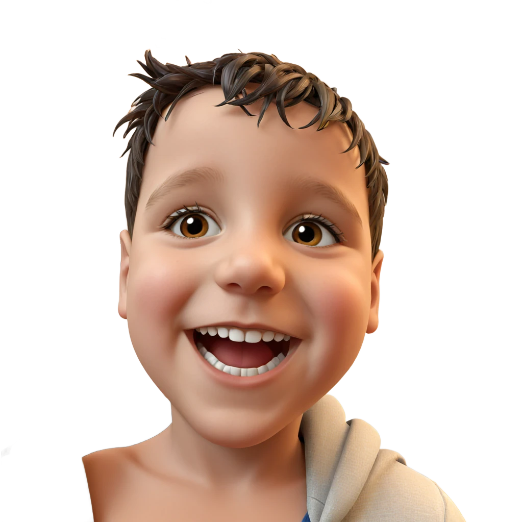 smiling boy portrait with mole emoji