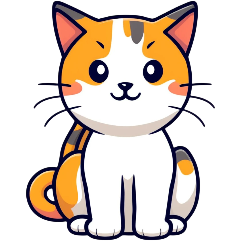 Calico cat with three colors emoji