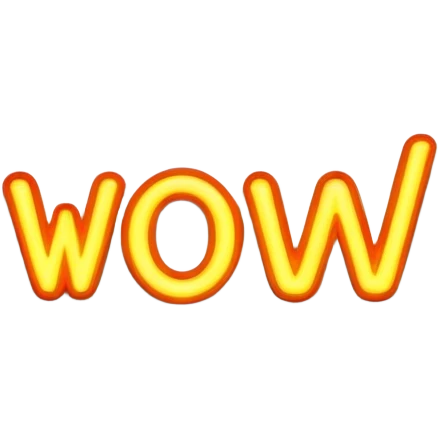 neon sign "wow" emoji