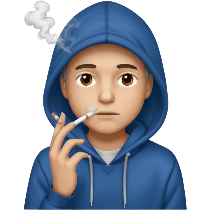 Smoking with a hoodie emoji