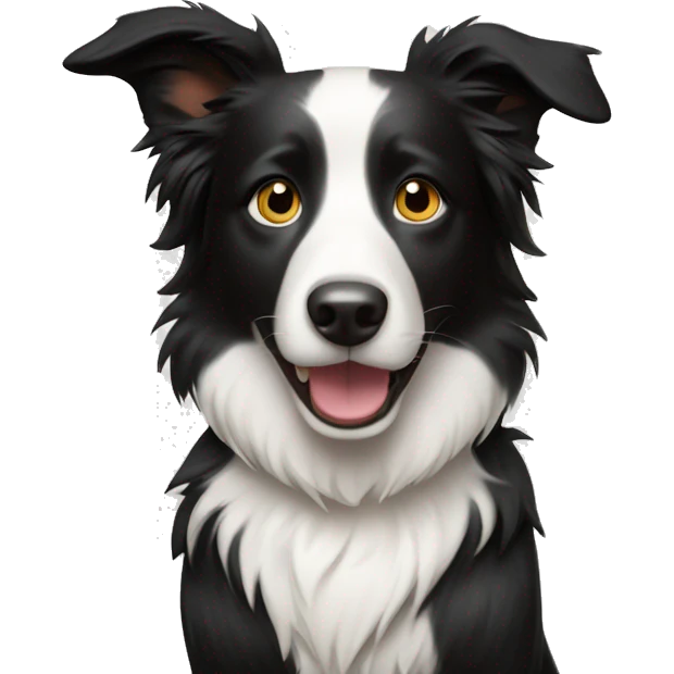 make a border collie holding iphone  emoji