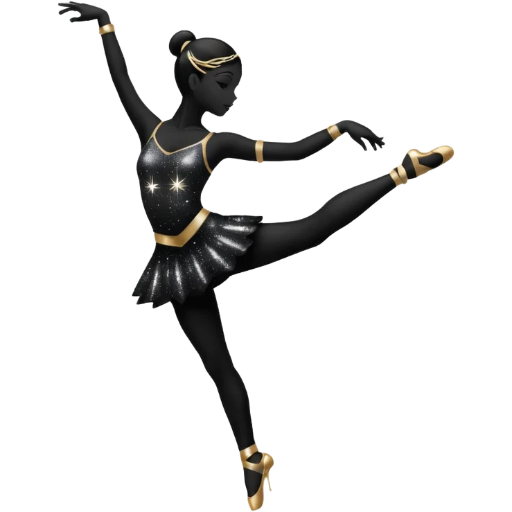 silhouette of a dancer with sparkles emoji