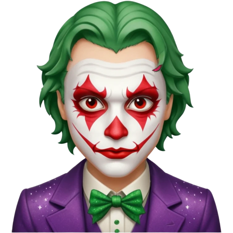 Glitter RED and White Joker Gangster  emoji