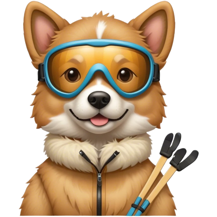 Chien qui fait du ski emoji