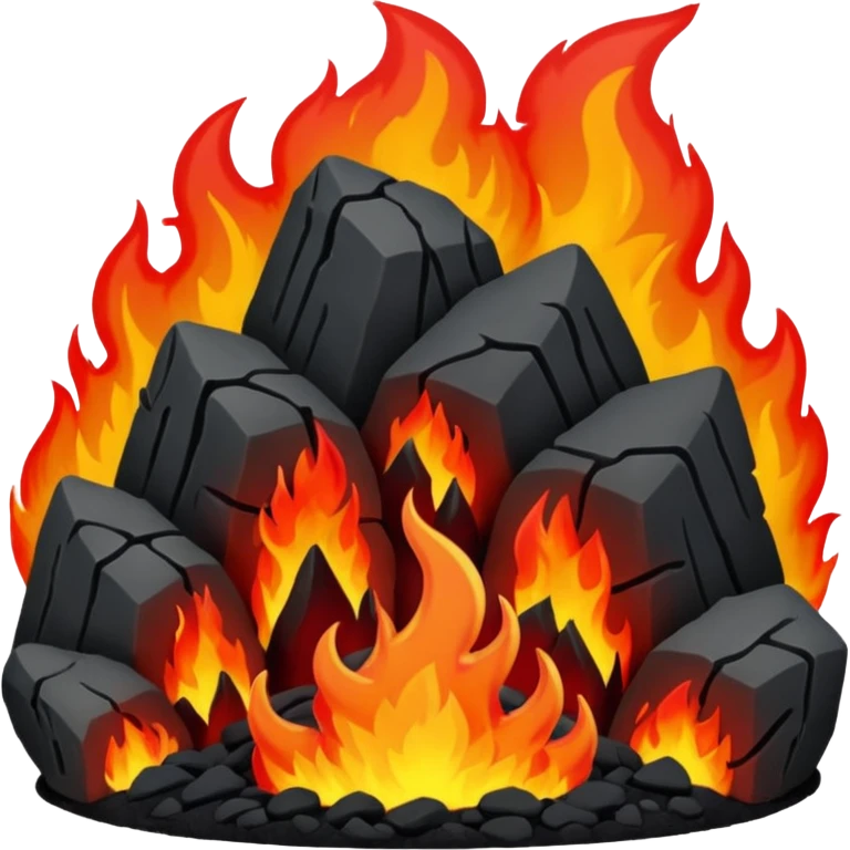 hell view with Red and black with fire with coal emoji