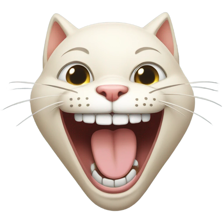 Bald cat laughing  emoji