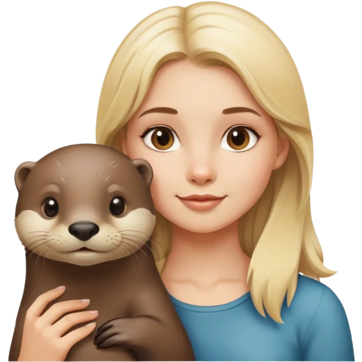 chica rubia con una nutria  emoji