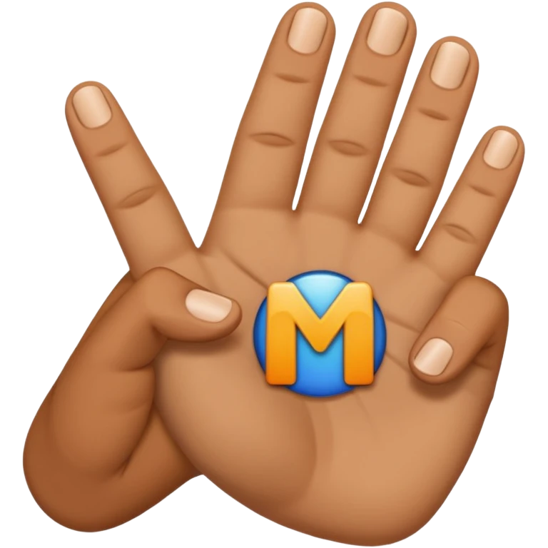 Create downward hand gesture with fingers in letter M emoji