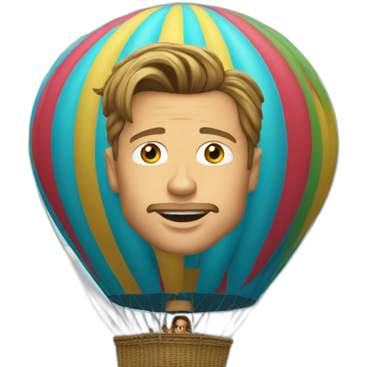 brad pitt in a hot air balloon emoji