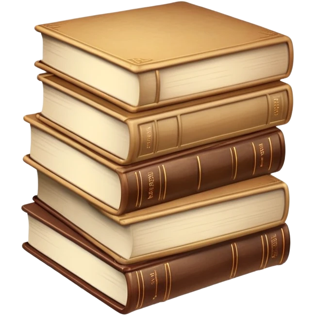 Stack of books with beige gradient colors emoji