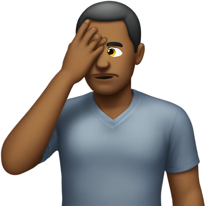 Emoji doing facepalm emoji